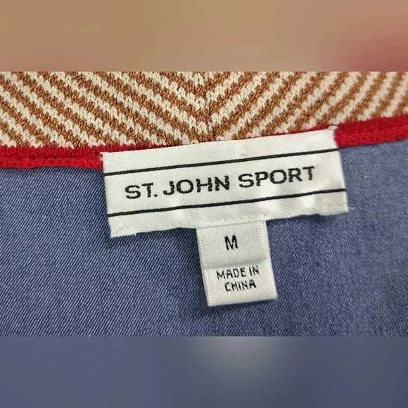 St John Sport Women's Full Zip Denim Jacket Stretch  Multicolor Size Medium - Picture 7 of 16